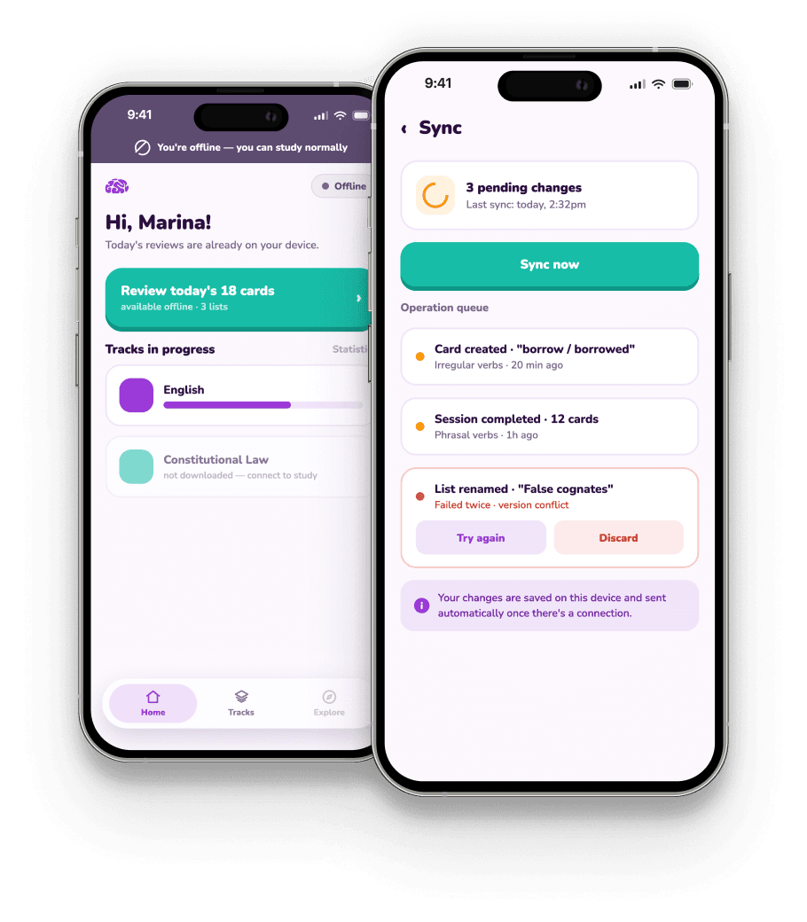 Memorize app screen