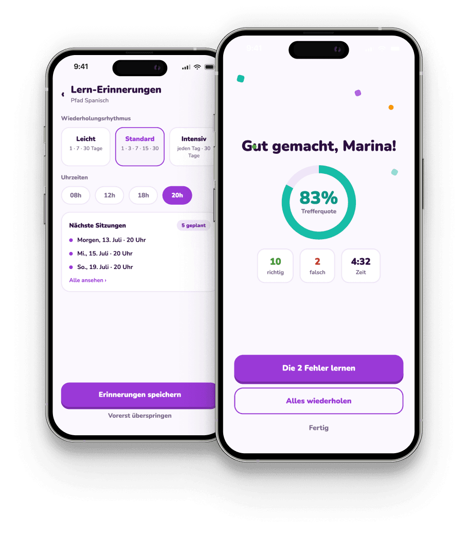 Bildschirm der Memorize-App