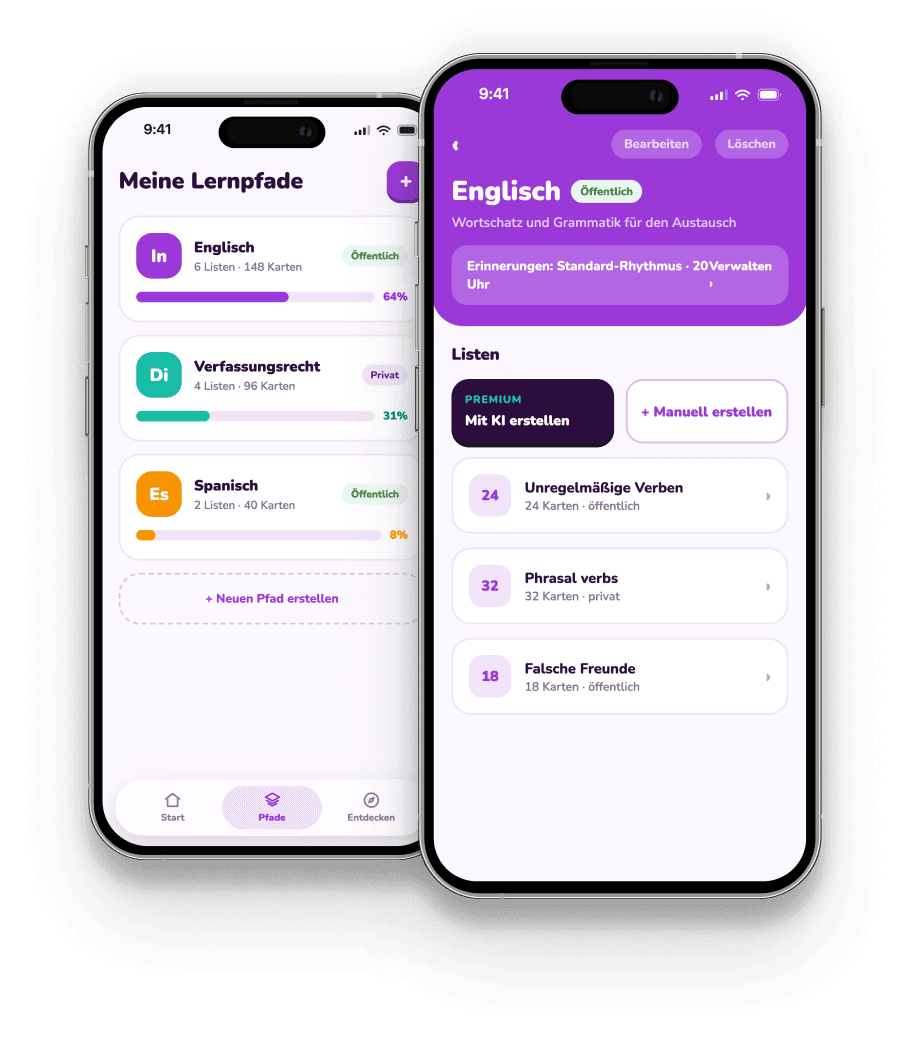 Bildschirm der Memorize-App