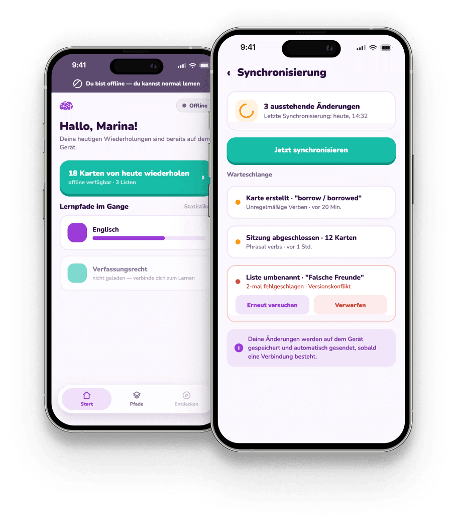 Bildschirm der Memorize-App
