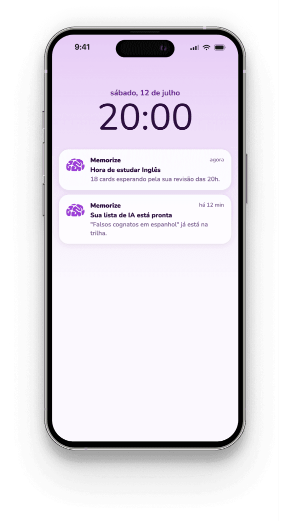 Tela do app Memorize